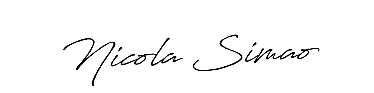 Create a beautiful signature design for name Nicola Simao. With this signature (Antro_Vectra_Bolder) fonts, you can make a handwritten signature for free. Nicola Simao signature style 7 images and pictures png