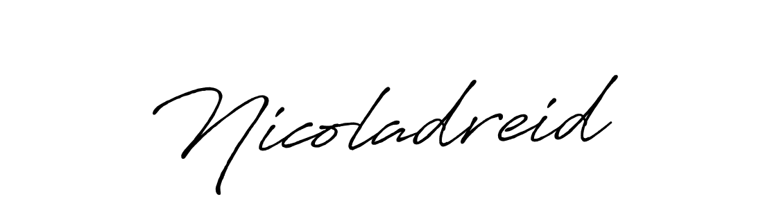 Use a signature maker to create a handwritten signature online. With this signature software, you can design (Antro_Vectra_Bolder) your own signature for name Nicoladreid. Nicoladreid signature style 7 images and pictures png