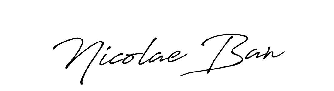 Create a beautiful signature design for name Nicolae Ban. With this signature (Antro_Vectra_Bolder) fonts, you can make a handwritten signature for free. Nicolae Ban signature style 7 images and pictures png