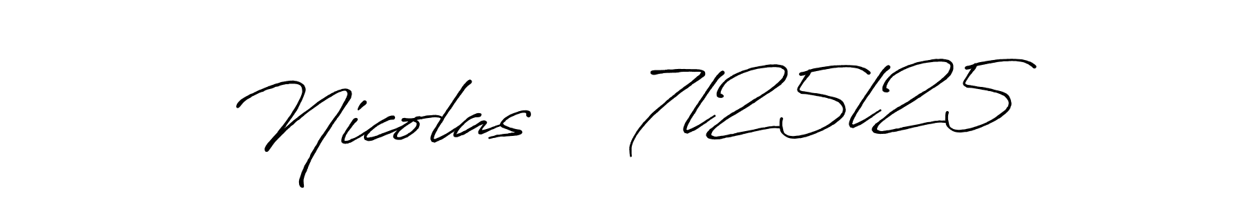 Create a beautiful signature design for name Nicolas    7l25l25. With this signature (Antro_Vectra_Bolder) fonts, you can make a handwritten signature for free. Nicolas    7l25l25 signature style 7 images and pictures png