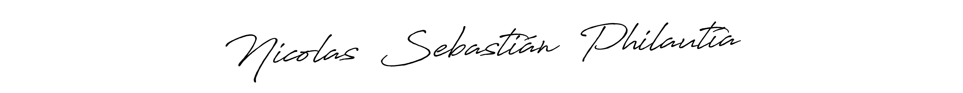 You should practise on your own different ways (Antro_Vectra_Bolder) to write your name (Nicolas  Sebastián  Philautía) in signature. don't let someone else do it for you. Nicolas  Sebastián  Philautía signature style 7 images and pictures png