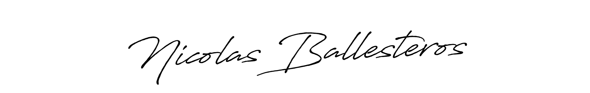 Make a beautiful signature design for name Nicolas Ballesteros. With this signature (Antro_Vectra_Bolder) style, you can create a handwritten signature for free. Nicolas Ballesteros signature style 7 images and pictures png