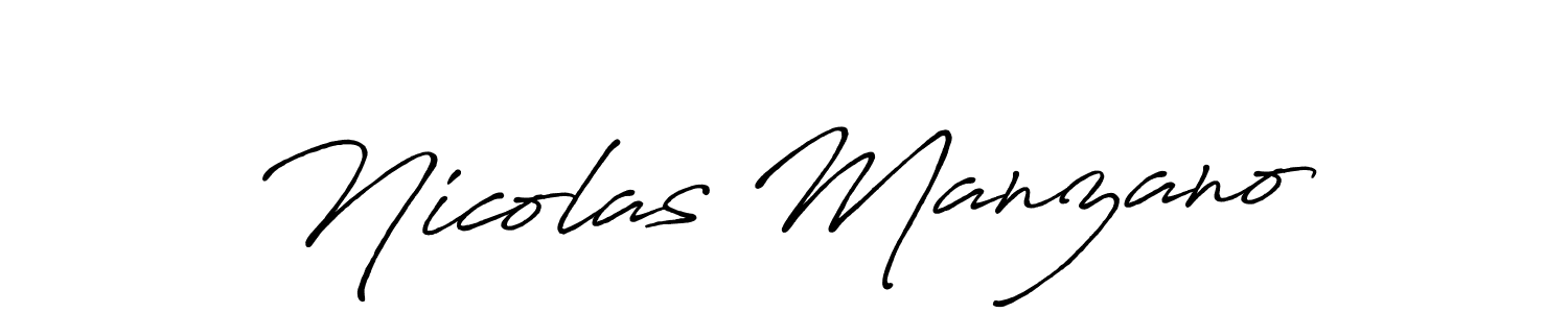 Create a beautiful signature design for name Nicolas Manzano. With this signature (Antro_Vectra_Bolder) fonts, you can make a handwritten signature for free. Nicolas Manzano signature style 7 images and pictures png