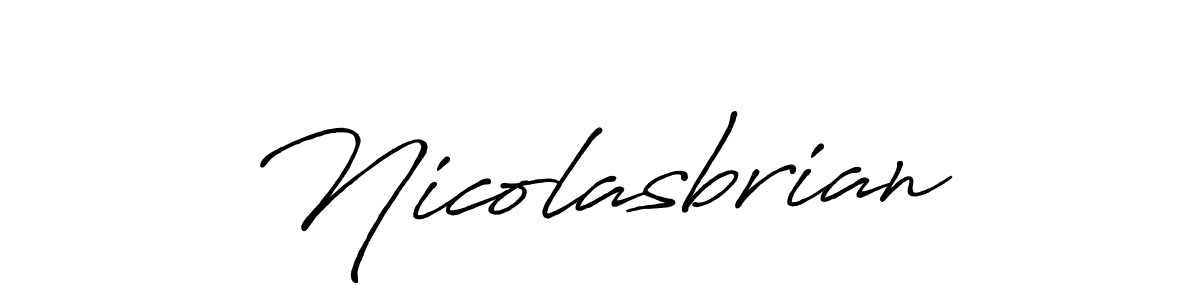 How to make Nicolasbrian name signature. Use Antro_Vectra_Bolder style for creating short signs online. This is the latest handwritten sign. Nicolasbrian signature style 7 images and pictures png