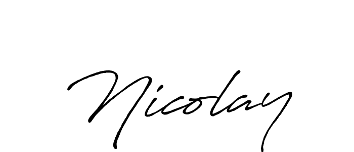 Use a signature maker to create a handwritten signature online. With this signature software, you can design (Antro_Vectra_Bolder) your own signature for name Nicolay. Nicolay signature style 7 images and pictures png