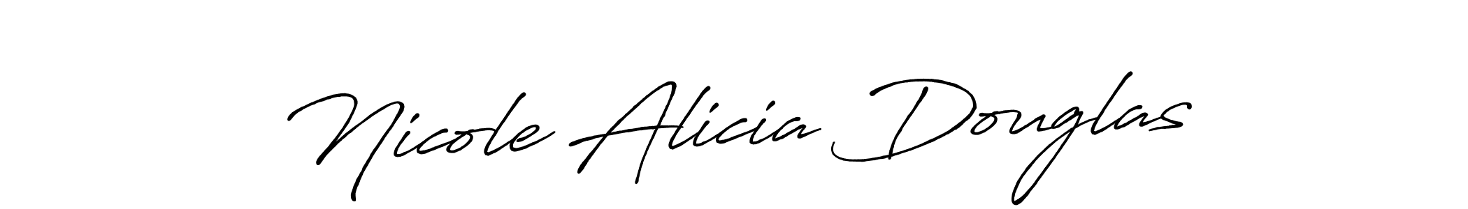 Create a beautiful signature design for name Nicole Alicia Douglas. With this signature (Antro_Vectra_Bolder) fonts, you can make a handwritten signature for free. Nicole Alicia Douglas signature style 7 images and pictures png