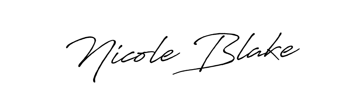 Design your own signature with our free online signature maker. With this signature software, you can create a handwritten (Antro_Vectra_Bolder) signature for name Nicole Blake. Nicole Blake signature style 7 images and pictures png