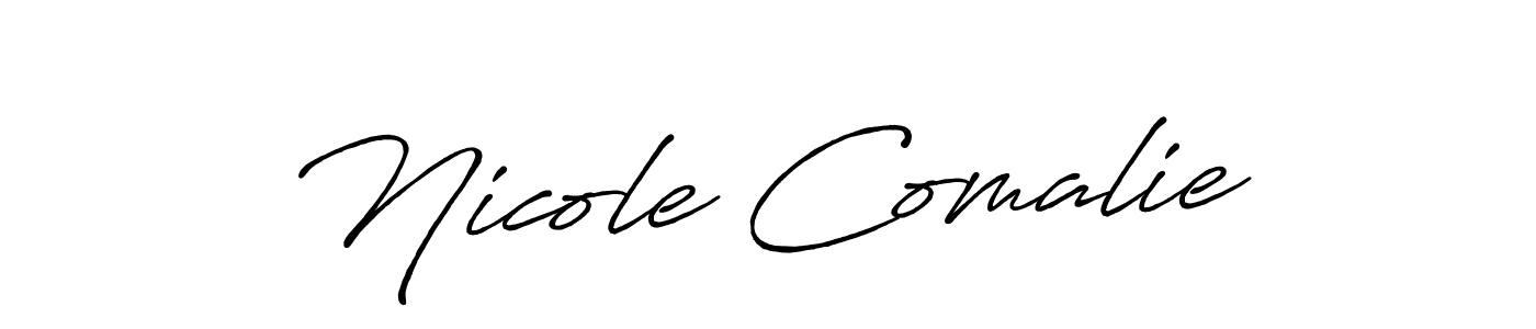 Make a beautiful signature design for name Nicole Comalie. With this signature (Antro_Vectra_Bolder) style, you can create a handwritten signature for free. Nicole Comalie signature style 7 images and pictures png