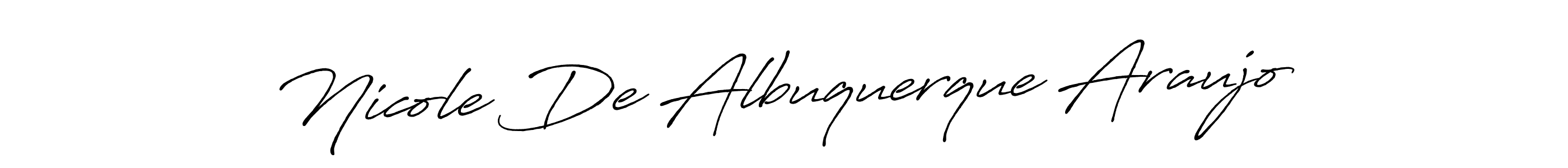 Antro_Vectra_Bolder is a professional signature style that is perfect for those who want to add a touch of class to their signature. It is also a great choice for those who want to make their signature more unique. Get Nicole De Albuquerque Araujo name to fancy signature for free. Nicole De Albuquerque Araujo signature style 7 images and pictures png