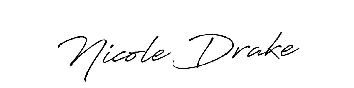 Make a beautiful signature design for name Nicole Drake. With this signature (Antro_Vectra_Bolder) style, you can create a handwritten signature for free. Nicole Drake signature style 7 images and pictures png