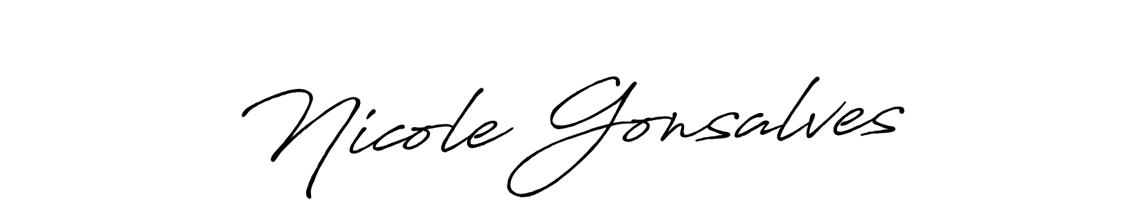 How to make Nicole Gonsalves name signature. Use Antro_Vectra_Bolder style for creating short signs online. This is the latest handwritten sign. Nicole Gonsalves signature style 7 images and pictures png