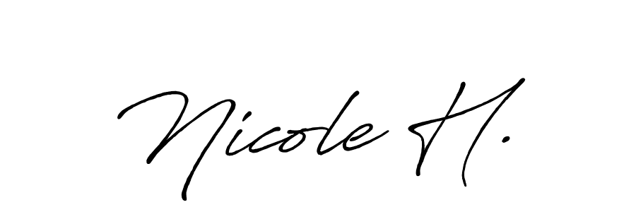 The best way (Antro_Vectra_Bolder) to make a short signature is to pick only two or three words in your name. The name Nicole H. include a total of six letters. For converting this name. Nicole H. signature style 7 images and pictures png