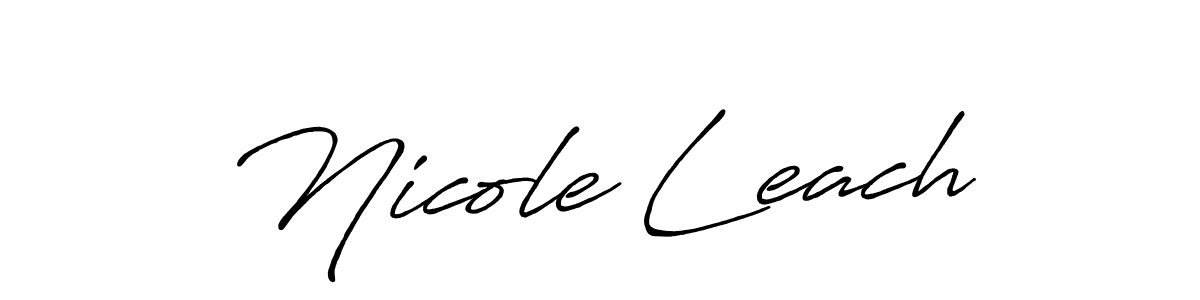 Nicole Leach stylish signature style. Best Handwritten Sign (Antro_Vectra_Bolder) for my name. Handwritten Signature Collection Ideas for my name Nicole Leach. Nicole Leach signature style 7 images and pictures png