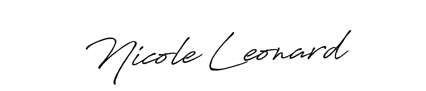 Nicole Leonard stylish signature style. Best Handwritten Sign (Antro_Vectra_Bolder) for my name. Handwritten Signature Collection Ideas for my name Nicole Leonard. Nicole Leonard signature style 7 images and pictures png