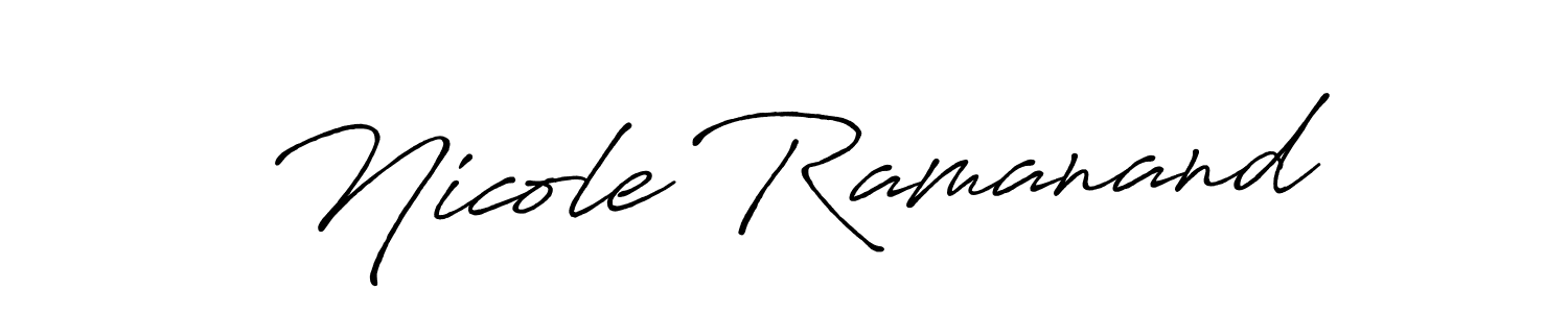 Make a beautiful signature design for name Nicole Ramanand. With this signature (Antro_Vectra_Bolder) style, you can create a handwritten signature for free. Nicole Ramanand signature style 7 images and pictures png