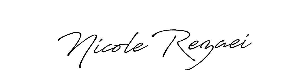 Make a beautiful signature design for name Nicole Rezaei. With this signature (Antro_Vectra_Bolder) style, you can create a handwritten signature for free. Nicole Rezaei signature style 7 images and pictures png