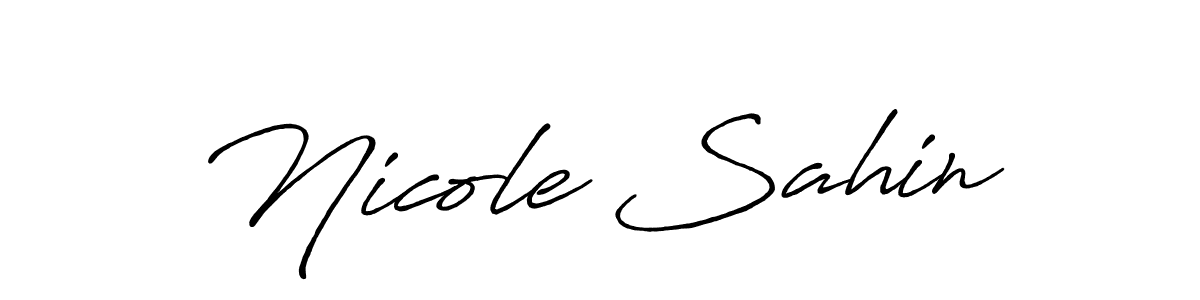 Make a beautiful signature design for name Nicole Sahin. With this signature (Antro_Vectra_Bolder) style, you can create a handwritten signature for free. Nicole Sahin signature style 7 images and pictures png