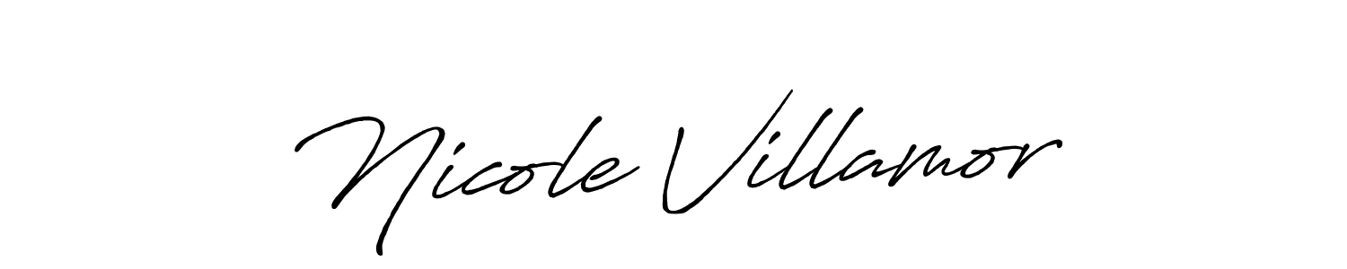 Design your own signature with our free online signature maker. With this signature software, you can create a handwritten (Antro_Vectra_Bolder) signature for name Nicole Villamor. Nicole Villamor signature style 7 images and pictures png