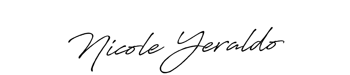 Make a beautiful signature design for name Nicole Yeraldo. With this signature (Antro_Vectra_Bolder) style, you can create a handwritten signature for free. Nicole Yeraldo signature style 7 images and pictures png