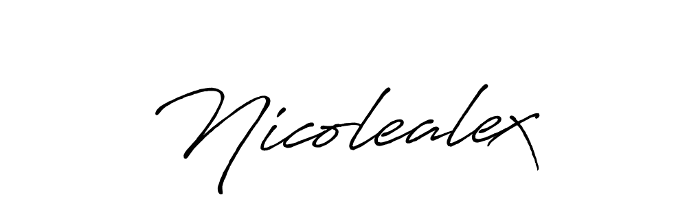 Create a beautiful signature design for name Nicolealex. With this signature (Antro_Vectra_Bolder) fonts, you can make a handwritten signature for free. Nicolealex signature style 7 images and pictures png