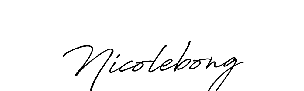 Also we have Nicolebong name is the best signature style. Create professional handwritten signature collection using Antro_Vectra_Bolder autograph style. Nicolebong signature style 7 images and pictures png