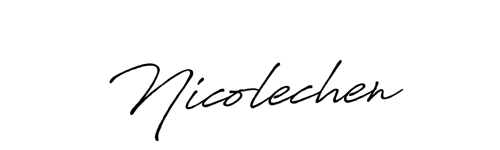 Nicolechen stylish signature style. Best Handwritten Sign (Antro_Vectra_Bolder) for my name. Handwritten Signature Collection Ideas for my name Nicolechen. Nicolechen signature style 7 images and pictures png