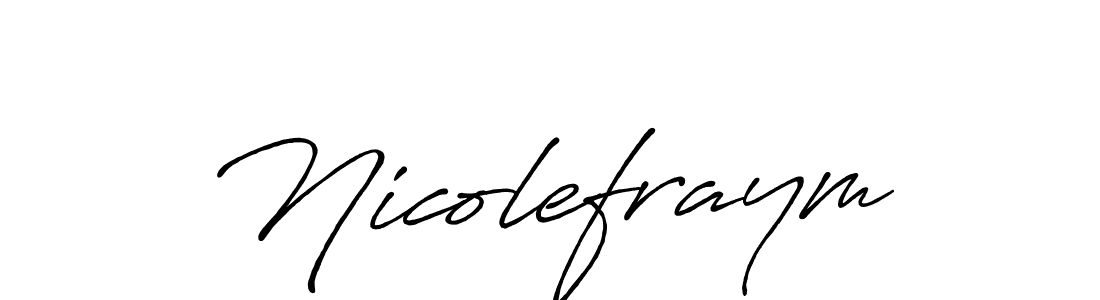 Nicolefraym stylish signature style. Best Handwritten Sign (Antro_Vectra_Bolder) for my name. Handwritten Signature Collection Ideas for my name Nicolefraym. Nicolefraym signature style 7 images and pictures png