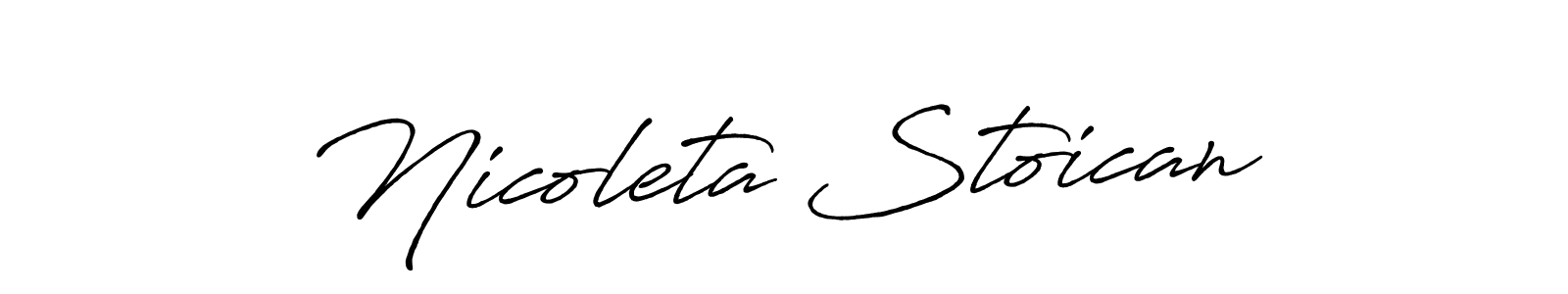 How to Draw Nicoleta Stoican signature style? Antro_Vectra_Bolder is a latest design signature styles for name Nicoleta Stoican. Nicoleta Stoican signature style 7 images and pictures png