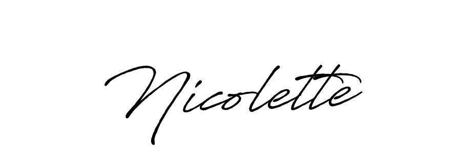 Design your own signature with our free online signature maker. With this signature software, you can create a handwritten (Antro_Vectra_Bolder) signature for name Nicolette. Nicolette signature style 7 images and pictures png