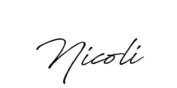 How to make Nicoli signature? Antro_Vectra_Bolder is a professional autograph style. Create handwritten signature for Nicoli name. Nicoli signature style 7 images and pictures png