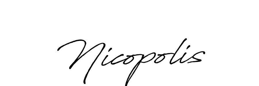 Make a beautiful signature design for name Nicopolis. With this signature (Antro_Vectra_Bolder) style, you can create a handwritten signature for free. Nicopolis signature style 7 images and pictures png