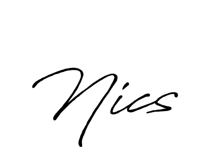This is the best signature style for the Nics name. Also you like these signature font (Antro_Vectra_Bolder). Mix name signature. Nics signature style 7 images and pictures png