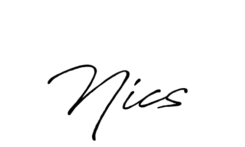 See photos of Nics  official signature by Spectra . Check more albums & portfolios. Read reviews & check more about Antro_Vectra_Bolder font. Nics  signature style 7 images and pictures png