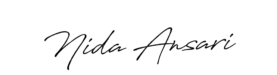 Make a beautiful signature design for name Nida Ansari. With this signature (Antro_Vectra_Bolder) style, you can create a handwritten signature for free. Nida Ansari signature style 7 images and pictures png