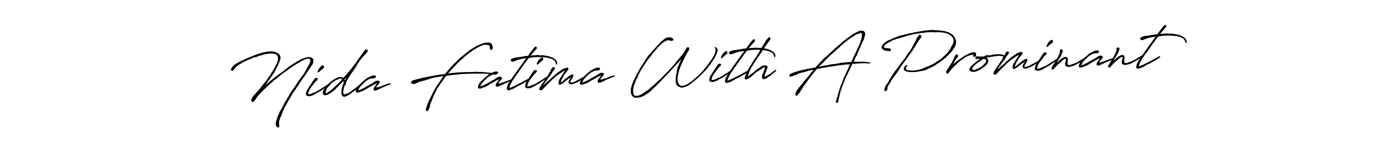 Create a beautiful signature design for name Nida Fatima With A Prominant. With this signature (Antro_Vectra_Bolder) fonts, you can make a handwritten signature for free. Nida Fatima With A Prominant signature style 7 images and pictures png