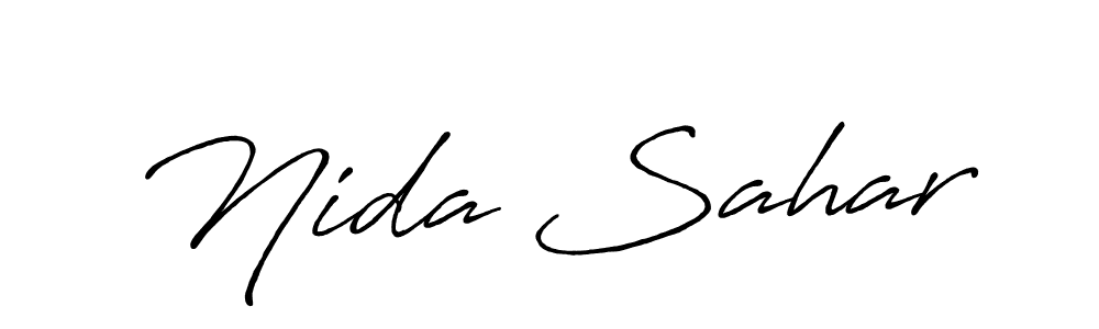 How to make Nida Sahar name signature. Use Antro_Vectra_Bolder style for creating short signs online. This is the latest handwritten sign. Nida Sahar signature style 7 images and pictures png