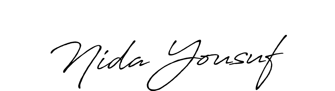 Make a beautiful signature design for name Nida Yousuf. With this signature (Antro_Vectra_Bolder) style, you can create a handwritten signature for free. Nida Yousuf signature style 7 images and pictures png