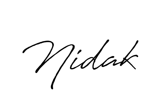 Make a beautiful signature design for name Nidak. Use this online signature maker to create a handwritten signature for free. Nidak signature style 7 images and pictures png