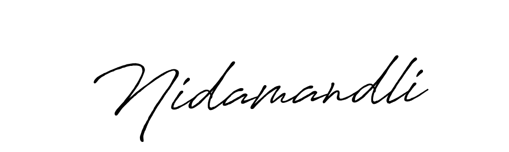 Make a beautiful signature design for name Nidamandli. With this signature (Antro_Vectra_Bolder) style, you can create a handwritten signature for free. Nidamandli signature style 7 images and pictures png