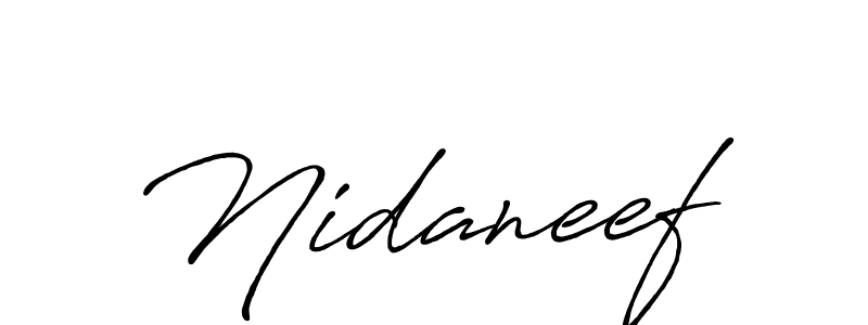 Also we have Nidaneef name is the best signature style. Create professional handwritten signature collection using Antro_Vectra_Bolder autograph style. Nidaneef signature style 7 images and pictures png