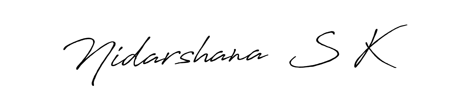 Design your own signature with our free online signature maker. With this signature software, you can create a handwritten (Antro_Vectra_Bolder) signature for name Nidarshana  S K. Nidarshana  S K signature style 7 images and pictures png