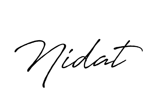 The best way (Antro_Vectra_Bolder) to make a short signature is to pick only two or three words in your name. The name Nidat include a total of six letters. For converting this name. Nidat signature style 7 images and pictures png