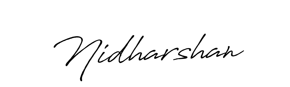 Make a beautiful signature design for name Nidharshan. With this signature (Antro_Vectra_Bolder) style, you can create a handwritten signature for free. Nidharshan signature style 7 images and pictures png