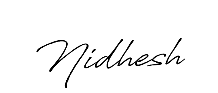 if you are searching for the best signature style for your name Nidhesh. so please give up your signature search. here we have designed multiple signature styles  using Antro_Vectra_Bolder. Nidhesh signature style 7 images and pictures png