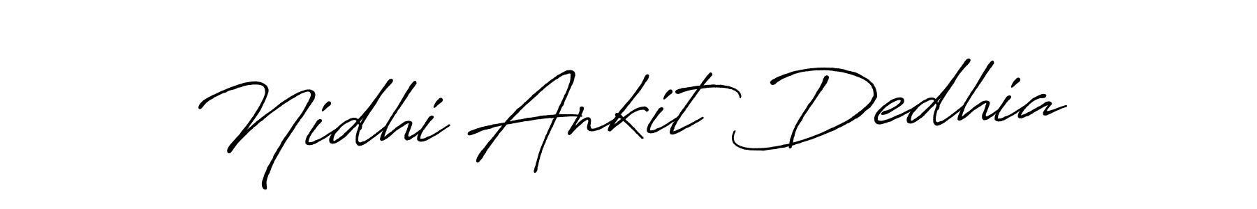 You should practise on your own different ways (Antro_Vectra_Bolder) to write your name (Nidhi Ankit Dedhia) in signature. don't let someone else do it for you. Nidhi Ankit Dedhia signature style 7 images and pictures png
