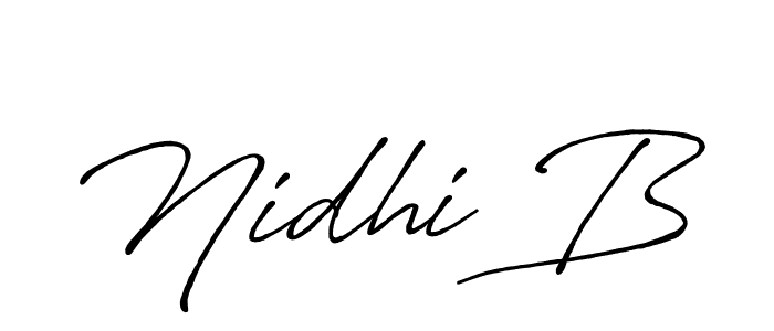 The best way (Antro_Vectra_Bolder) to make a short signature is to pick only two or three words in your name. The name Nidhi B include a total of six letters. For converting this name. Nidhi B signature style 7 images and pictures png