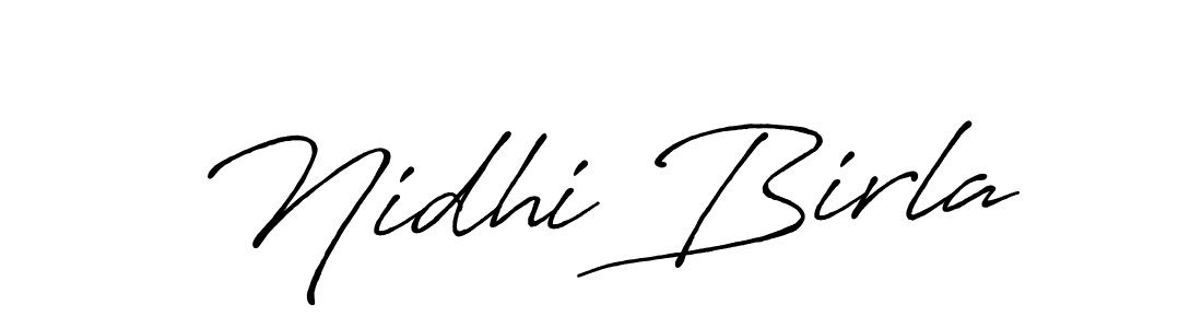 Antro_Vectra_Bolder is a professional signature style that is perfect for those who want to add a touch of class to their signature. It is also a great choice for those who want to make their signature more unique. Get Nidhi Birla name to fancy signature for free. Nidhi Birla signature style 7 images and pictures png