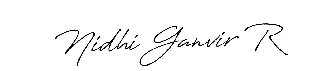 How to make Nidhi Ganvir R signature? Antro_Vectra_Bolder is a professional autograph style. Create handwritten signature for Nidhi Ganvir R name. Nidhi Ganvir R signature style 7 images and pictures png