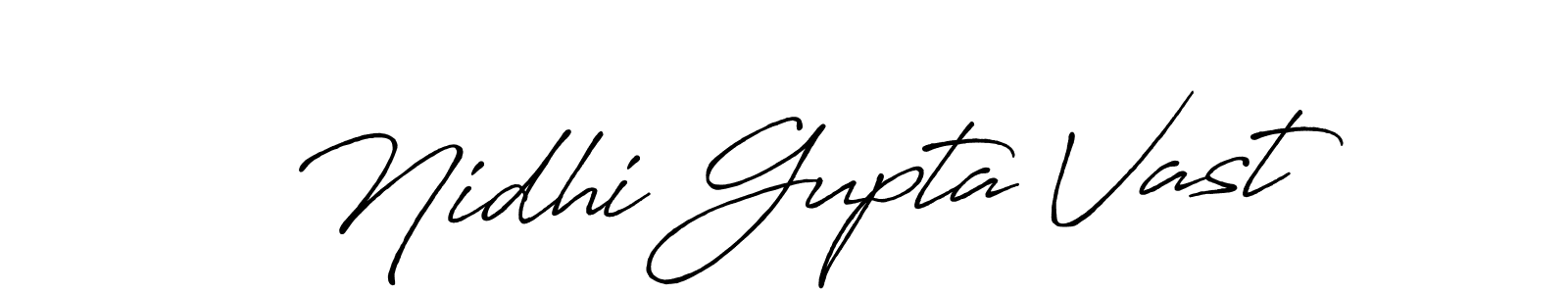 Create a beautiful signature design for name Nidhi Gupta Vast. With this signature (Antro_Vectra_Bolder) fonts, you can make a handwritten signature for free. Nidhi Gupta Vast signature style 7 images and pictures png