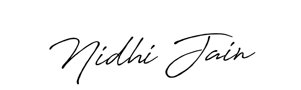 Nidhi Jain stylish signature style. Best Handwritten Sign (Antro_Vectra_Bolder) for my name. Handwritten Signature Collection Ideas for my name Nidhi Jain. Nidhi Jain signature style 7 images and pictures png